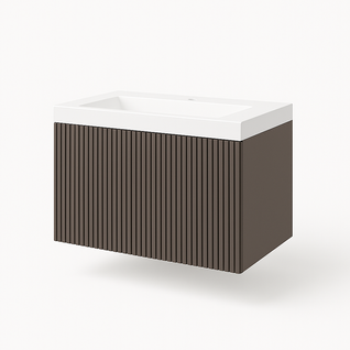 Ensemble Meuble Bari + Vasque Céramique Flat - 100cm Ceniza