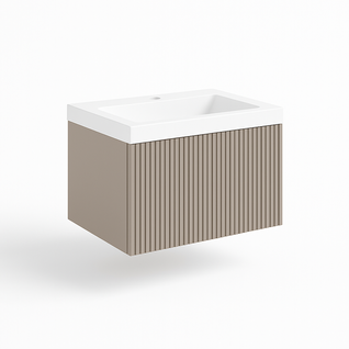 Ensemble Meuble Bari + Vasque Céramique Flat - 60cm Quarzo