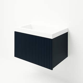 Ensemble Meuble Bari + Vasque Céramique Flat - 60cm Noir