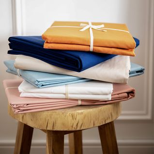 Housse De Couette 140x200cm - Bleu Nuit - 100% Percale De Coton