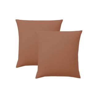 Taies D'oreillers 65x65cm - Mocca Mousse - Satin De Coton