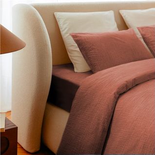 Draps Housse 140x190cm - Mocca Mousse - Gaze De Coton