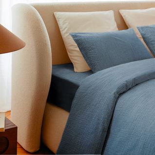 Draps Housse 180x200cm - Dusty Blue - Gaze De Coton