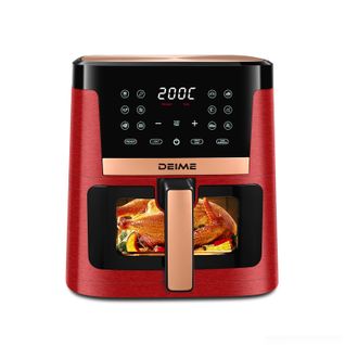 Friteuse Sans Huile 7 L 1800 W 12 Programmes Avec Vitre De Cuisson – Rouge Métallisé