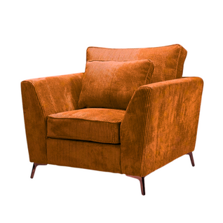 Fauteuil Isla Velours Côtelé Ambre