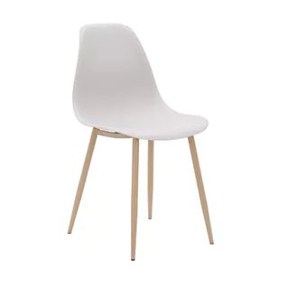 Chaise Pp Taupe Pieds Métal Effet Bois