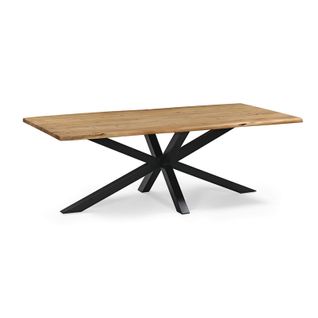 Table à Manger 220 X 110 Cm Olivia Acacia Pied Métal