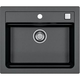 Evier à Encastrer - Granit - Noir - 1 Bac - 59 X 50 Cm - Atrox -
