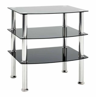 Table D'appoint En Verre "gaïa" 59cm Noir