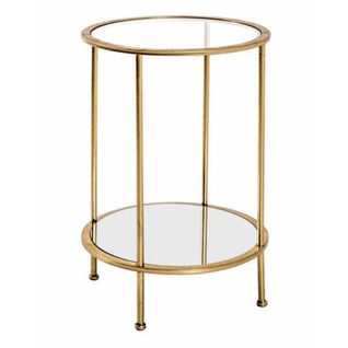 Table D'appoint En Verre "alizée" 55cm Or