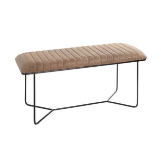 Banc En Cuir Design "linor" 100cm Marron et Noir