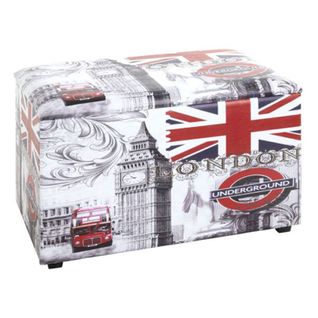 Coffre De Rangement Vintage "london" 65cm Gris