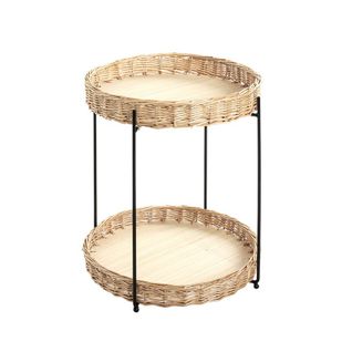 Table D'appoint Osier "irène" 49cm Naturel et Noir