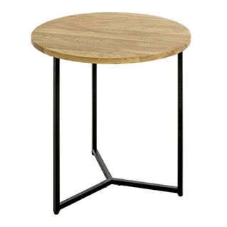 Table D'appoint Ronde "pika" 52cm Chêne et Noir