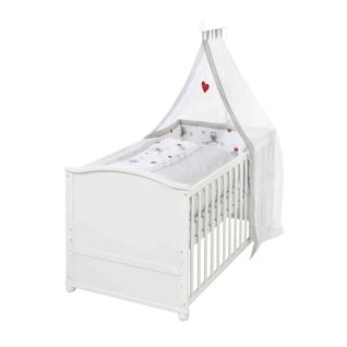 Lit Bébé Évolutif Adam Et Eule En Bois Blanc Réglable En Hauteur   Matelas Et Accessoires