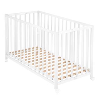 Lit Pliable Fold Up 60x120 - Réglable En Hauteur - Bois Blanc