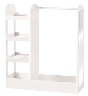 Dressing Bébé Avec Étagère, Penderie Et Miroir En Bois Laqué Blanc