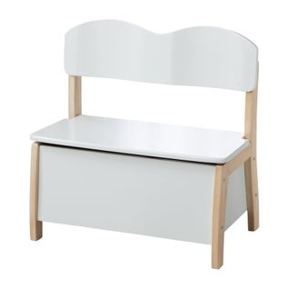 Coffre à Jouet - Banc En Bois - Laqués En Blanc