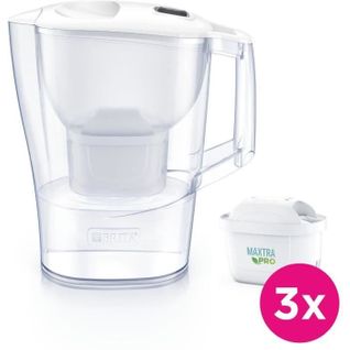 Carafe Filtrante - Aluna Calendar Blanche - Capacité 2,4l - 3 Filtres Maxtra Pro All-in-1 Inclus