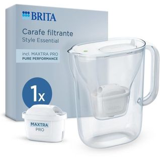 Carafe Filtrante - Style Essential Blanche - 2,4l Dont 1,4l D'eau Filtrée - 1 Filtre Maxtra Pro Pure