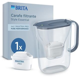 Carafe Filtrante - Style Essential Bleu Minéral - 2,4l Dont 1,4l D'eau Filtrée - 1 Filtre Maxtra Pro