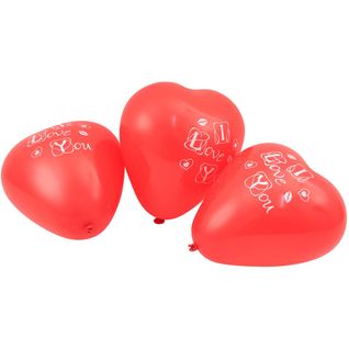 Lot De 5 Ballons De Baudruche Cœur Rouge Avec Inscription Eco Friendly
