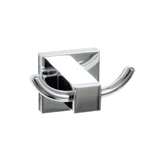 Porte Serviette Mural Double Crochet Gris Chromé Fackelmann Mare