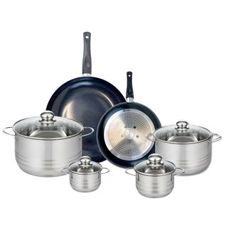 Ensemble De 2 Poêles De Cuisson 24 Et 32 Cm Et 4 Faitouts 12, 14, 20 Et 24 Cm Elo Prima Brillant