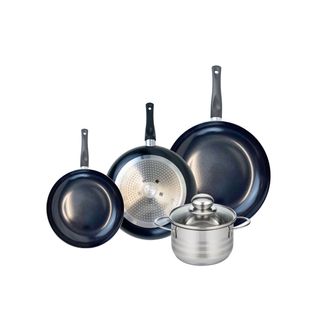 Ensemble De 3 Poêles De Cuisson 20, 24 Et 28 Cm Et 1 Faitout 16 Cm Elo Prima Brillant