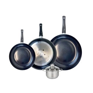 Ensemble De 3 Poêles De Cuisson 24, 28 Et 32 Cm Et 1 Faitout 12 Cm Elo Prima Brillant
