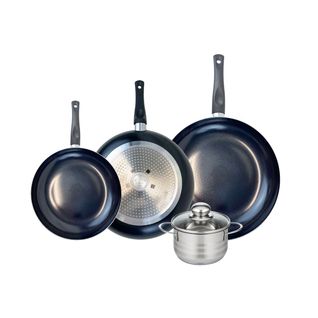 Ensemble De 3 Poêles De Cuisson 24, 28 Et 32 Cm Et 1 Faitout 14 Cm Elo Prima Brillant