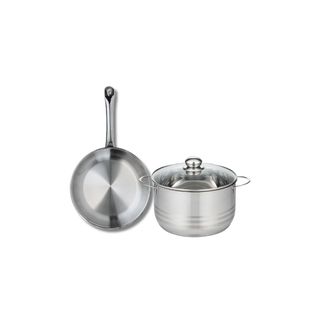 Ensemble De 1 Poêle De Cuisson 24 Cm Et 1 Faitout 20 Cm Elo Profi Brillant