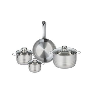 Ensemble De 1 Poêle De Cuisson 24 Cm Et 3 Faitouts 12, 14 Et 20 Cm Elo Profi Brillant