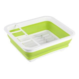 Égouttoir À Vaisselle Pliable Wenko Bilo En Plastique Blanc Et Vert