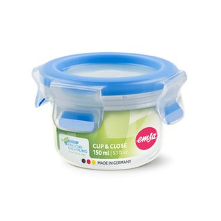 Boite Ronde 0,15 L Bleu Clipetclose En Plastique