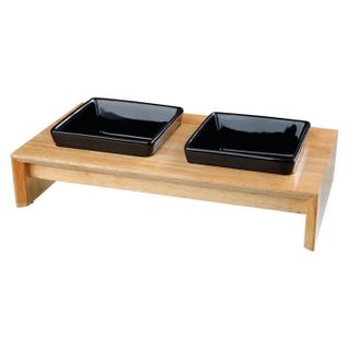 Set Écuelles 36x19x7cm - 2 X 0,4l - Noir - Pour Chien