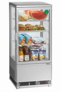 Mini Frigo Vitrine à Poser - 78 Litres Argent -