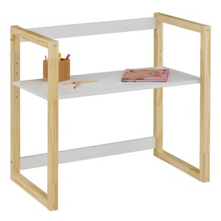Bureau Enfant Suza Réglable En Hauteur En Pin - Blanc/naturel