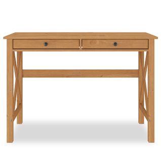 Bureau Adrian L 110 Cm 2 Tiroirs En Bois Massif - Coloris Chêne