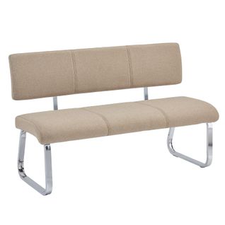 Banc Design Avec Dossier Vilas, En Tissu Beige