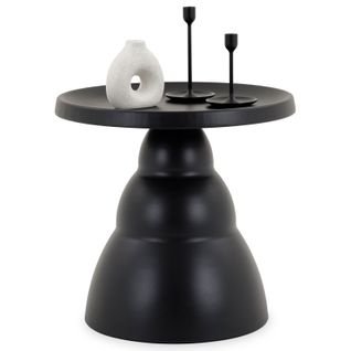 Table Basse D'appoint Loris Ronde En Métal  Ø 50 Cm - Noir