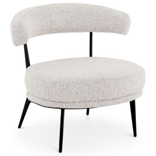 Fauteuil De Salon Manao Design En Tissu Chenille - Beige