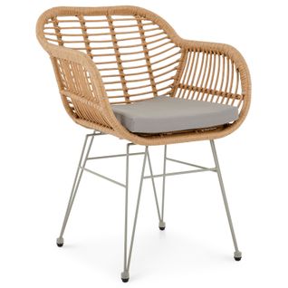 Chaise De Jardin Paramo, Imitation Rotin - Brun Et Gris