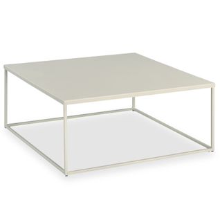 Table Basse Carrée Hilar, Cadre Et Plateau En Métal - Beige