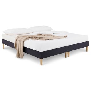 Sommier Tapissier Rennes 180 X 200 Cm Revêtement Tissu - Noir