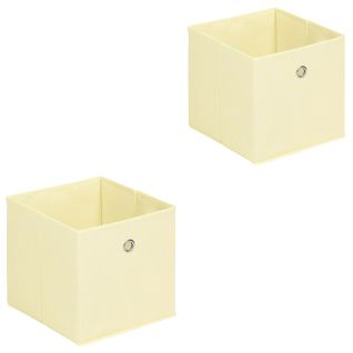 Lot De 2 Boîtes De Rangement Ela, En Tissu Beige