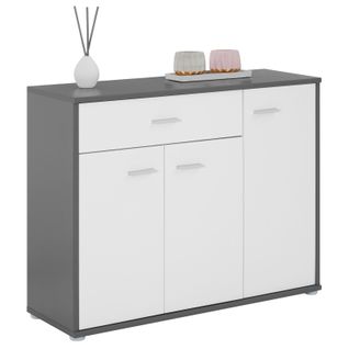 Buffet Salle à Manger Coraline L 88 Cm, Gris Et Blanc