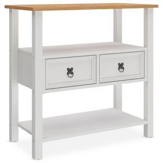 Meuble Sous Lavabo Tequila Style Mexicain Avec 2 Tiroirs En Bois Massif