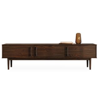 Meuble TV Tecca L 180 Cm 3 Portes En Bois Massif - Coloris Noyer