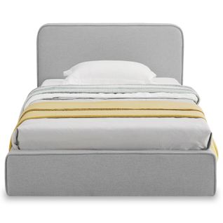 Lit Simple Belarti 90 X 190 Cm, Revêtement En Tissu - Gris Clair